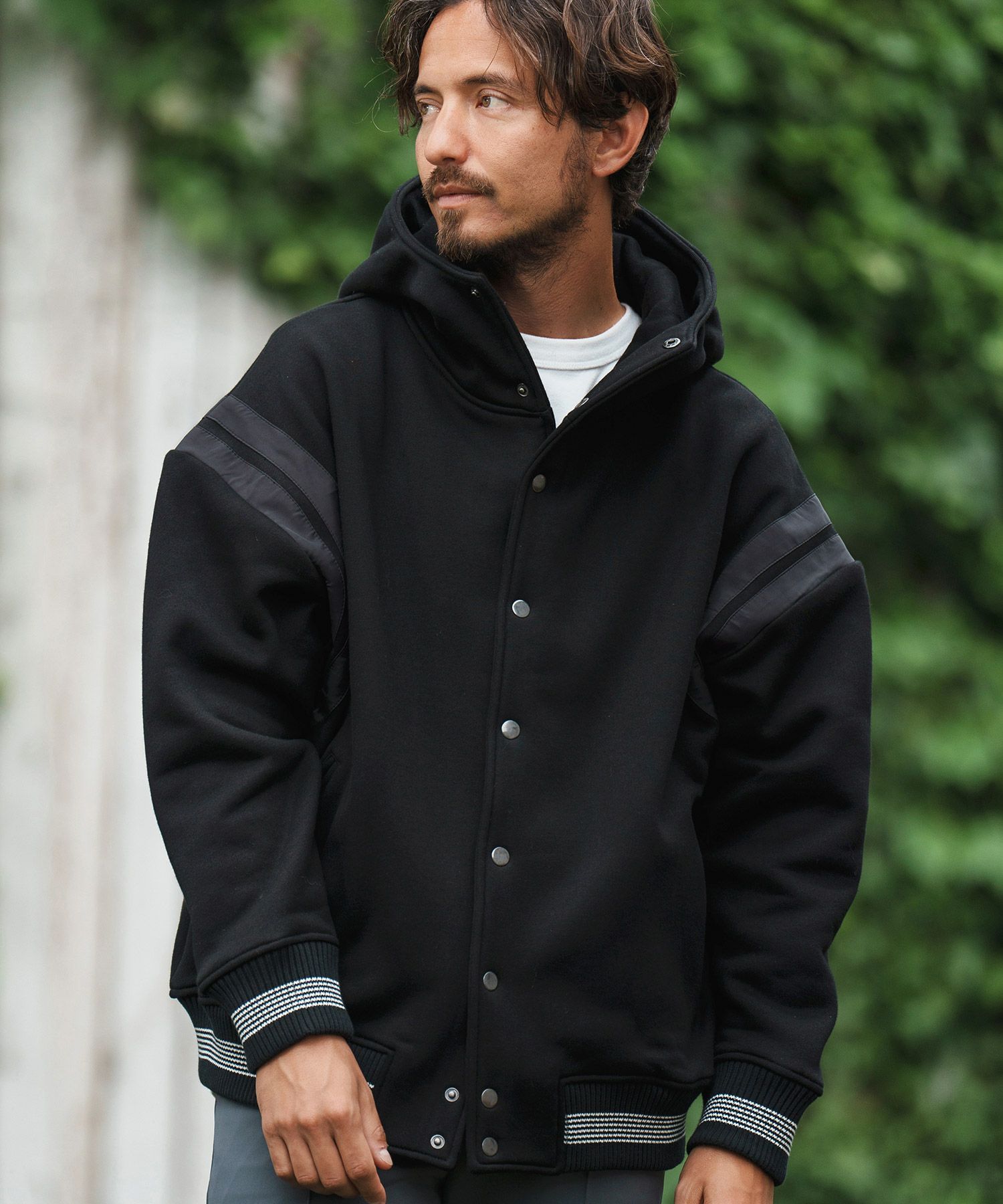 CAMBIO(カンビオ)】Back Brushed Sweat Hooded Studium Jacket 