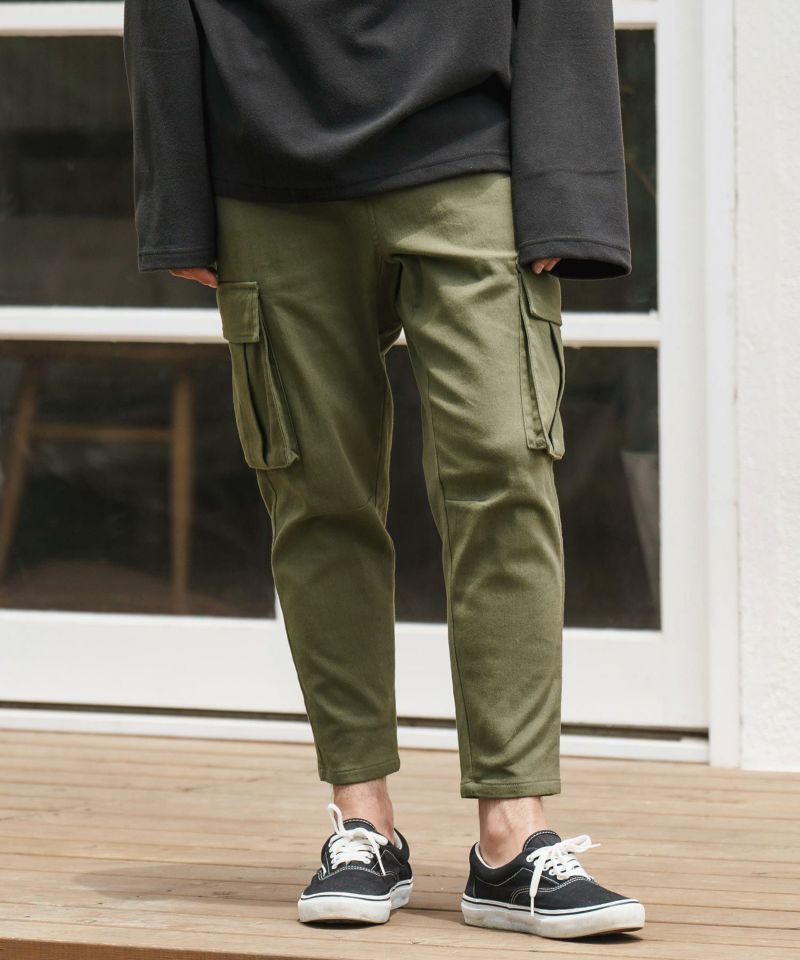 CAMBIO(カンビオ)】Fleece Lining Stretch Twill Ankle Cargo Pants