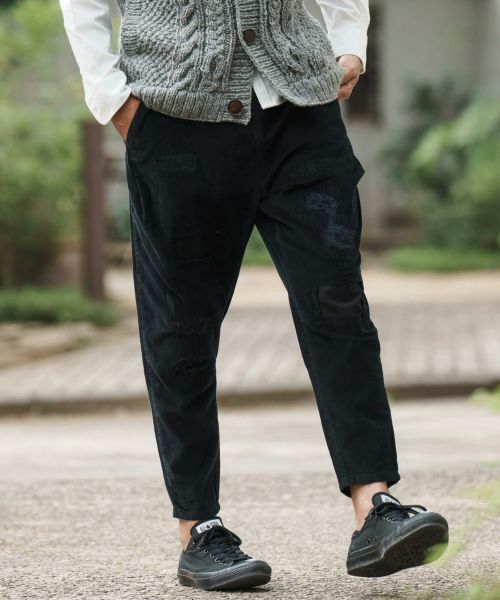 30%OFF【CAMBIO(カンビオ)】Distressed Corduroy Soft Sarrouel