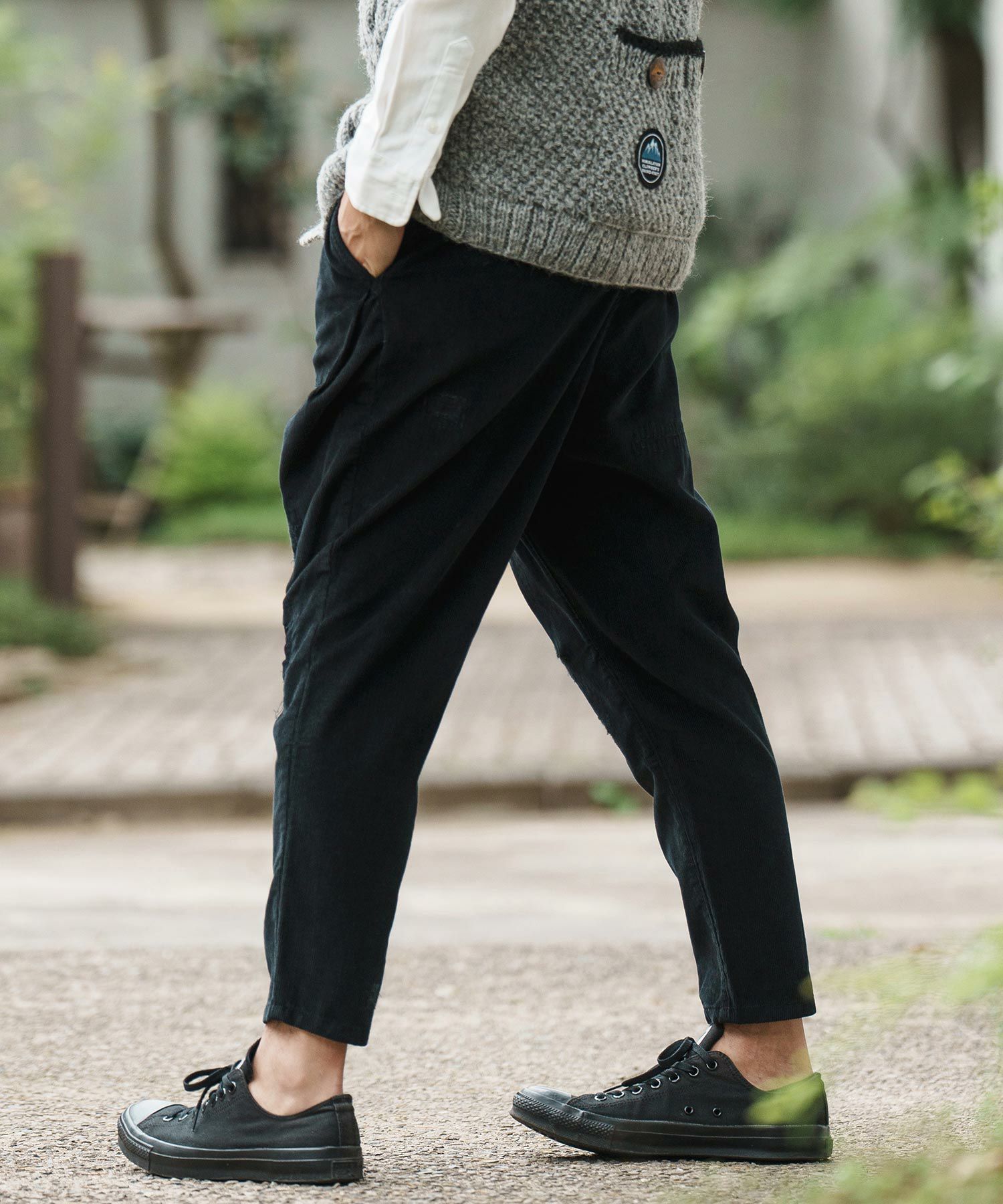 CAMBIO(カンビオ)】Distressed Corduroy Soft Sarrouel Tapered Pants  