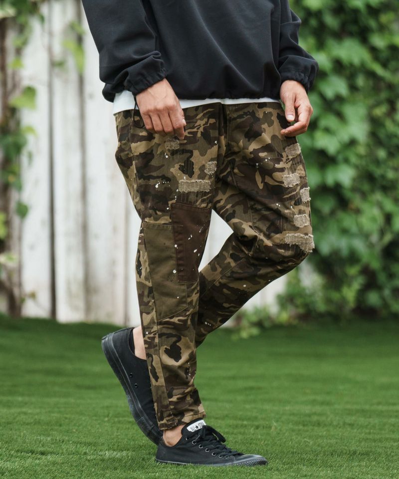 CAMBIO(カンビオ)】Camouflage Pattern Twill Distressed Pants カモフラージュパンツ(A32524cmb)  | CAMBIO カンビオ