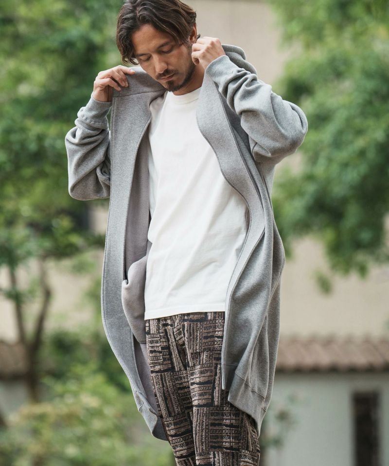 CAMBIO(カンビオ)】Back Shaggy Cardboard Knit Buttonless Hooded