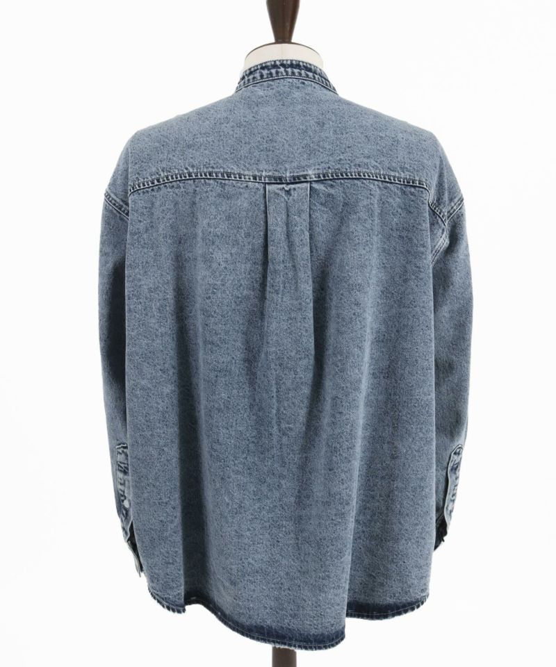 CAMBIO(カンビオ)】Chemical Wash Denim Band Collar Skipper