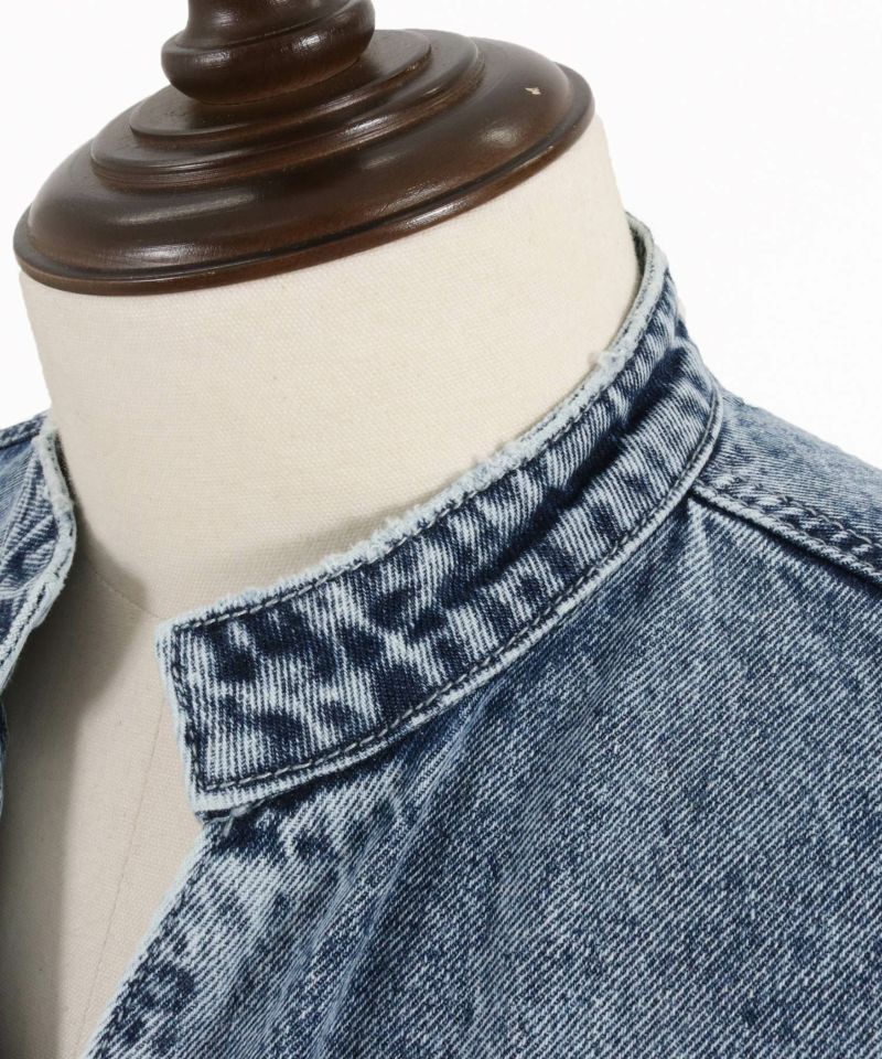 CAMBIO(カンビオ)】Chemical Wash Denim Band Collar Skipper