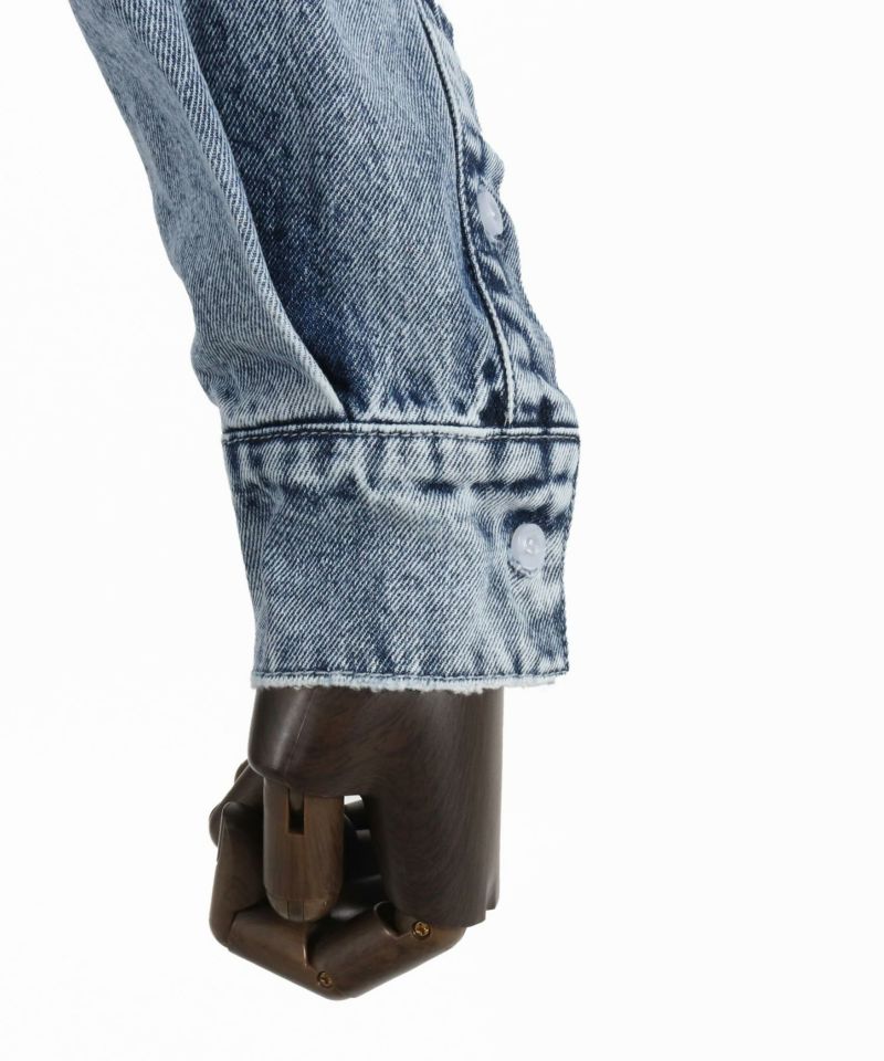 CAMBIO(カンビオ)】Chemical Wash Denim Band Collar Skipper
