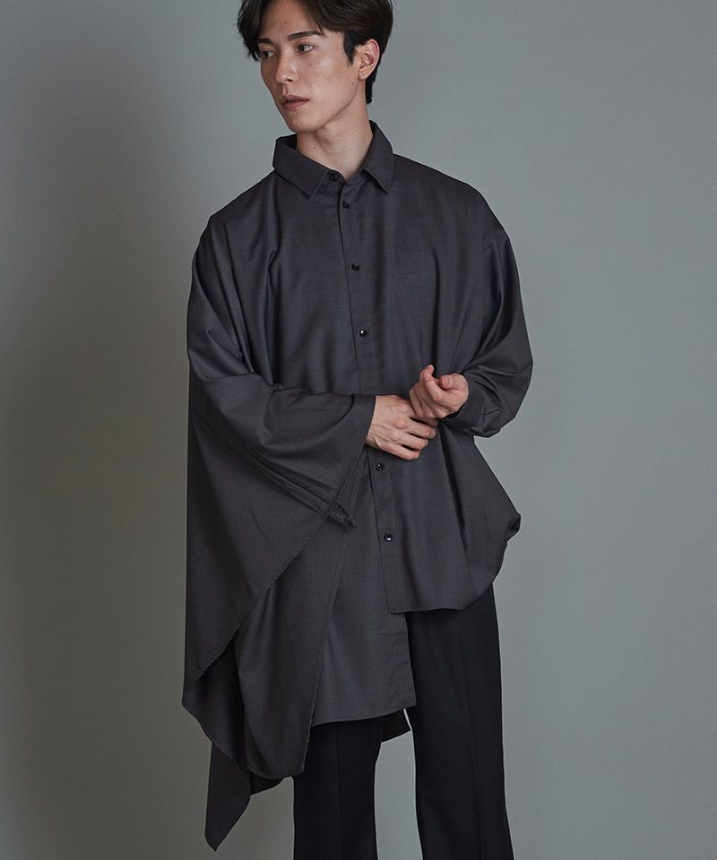 30%OFF【NO ID.(ノーアイディー)】ｱｼﾝﾒﾄﾘ-ﾎﾟﾝﾁｮSH シャツ(455006-811S