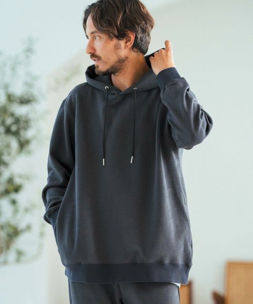 【Magine(マージン)】Geometry Jacquard Long Sleeve Hoodie フードパーカー(MGN-242-005)