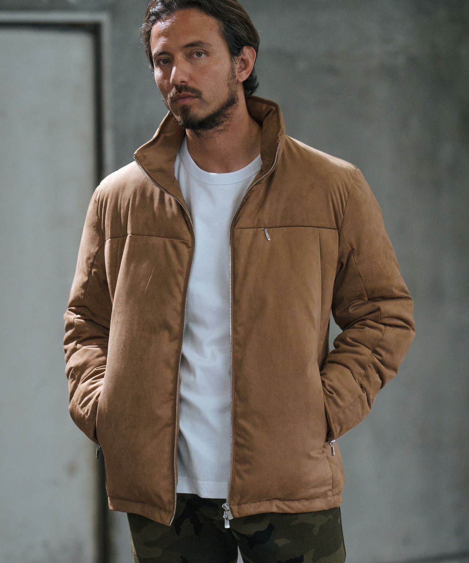 wjk reluxe】synthetic suede leather Thinsulate rider jacket 