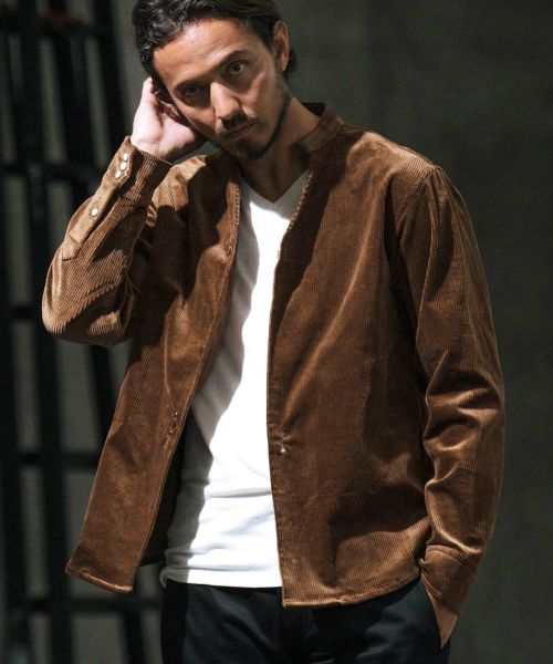 【wjk reluxe】corduroy hook band collar shirt コーデュロイシャツ(WR-242-1-019)
