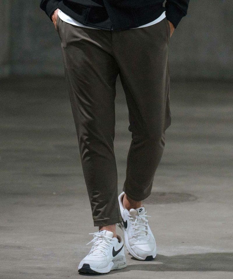wjk reluxe】back fleece bonding stretch nylon pants ナイロン