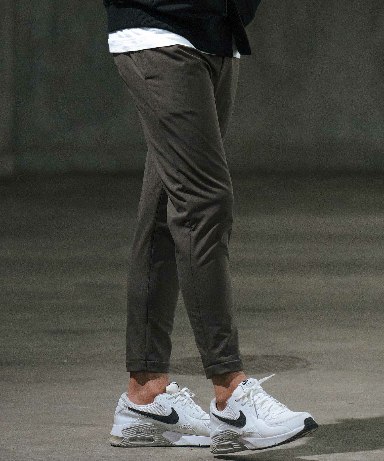 wjk reluxe】back fleece bonding stretch nylon pants ナイロンパンツ