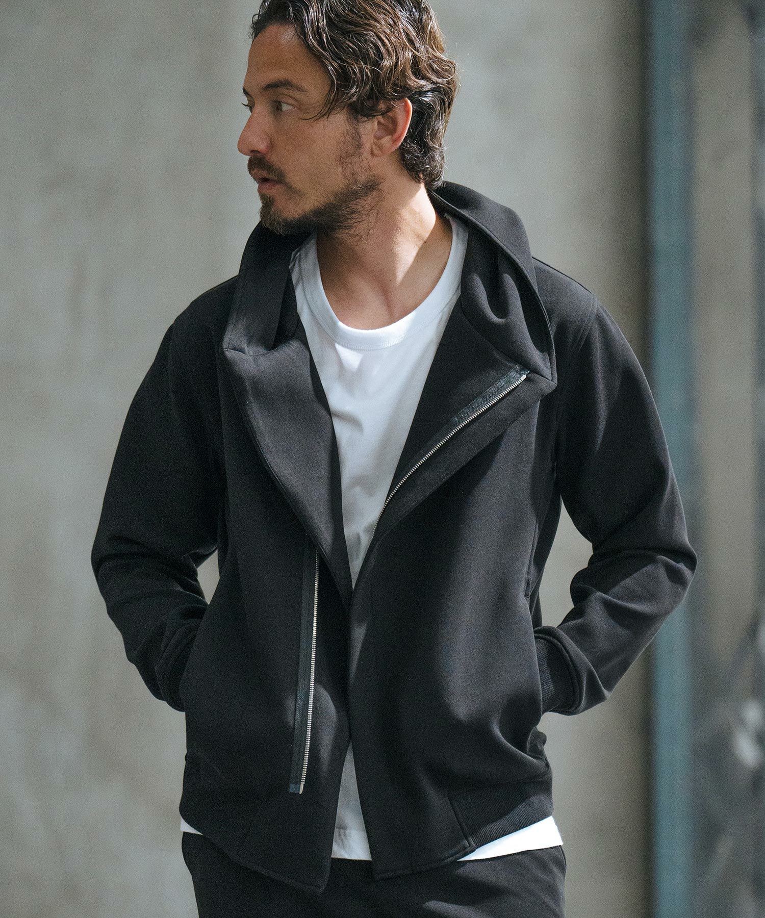 wjk reluxe】double knit riders parka ライダースパーカー(WR-242-1 