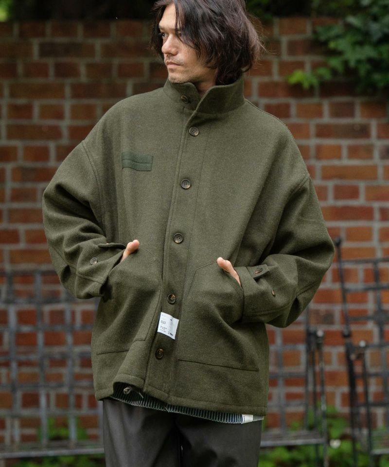 CAMBIO(カンビオ)】【予約販売12月上旬～中旬入荷予定】Oversized Military Stand Collar Melton  Jacket スタンドカラーブルゾン(PF-242-015) | CAMBIO カンビオ