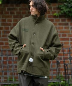 【CAMBIO(カンビオ)】Oversized Military Stand Collar Melton Jacket スタンドカラーブルゾン(PF-242-015)  | CAMBIO カンビオ