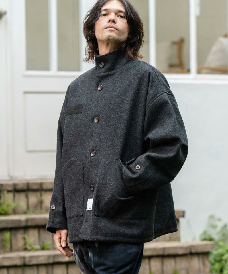 CAMBIO(カンビオ)】【予約販売12月上旬～中旬入荷予定】Oversized Military Stand Collar Melton  Jacket スタンドカラーブルゾン(PF-242-015) | CAMBIO カンビオ