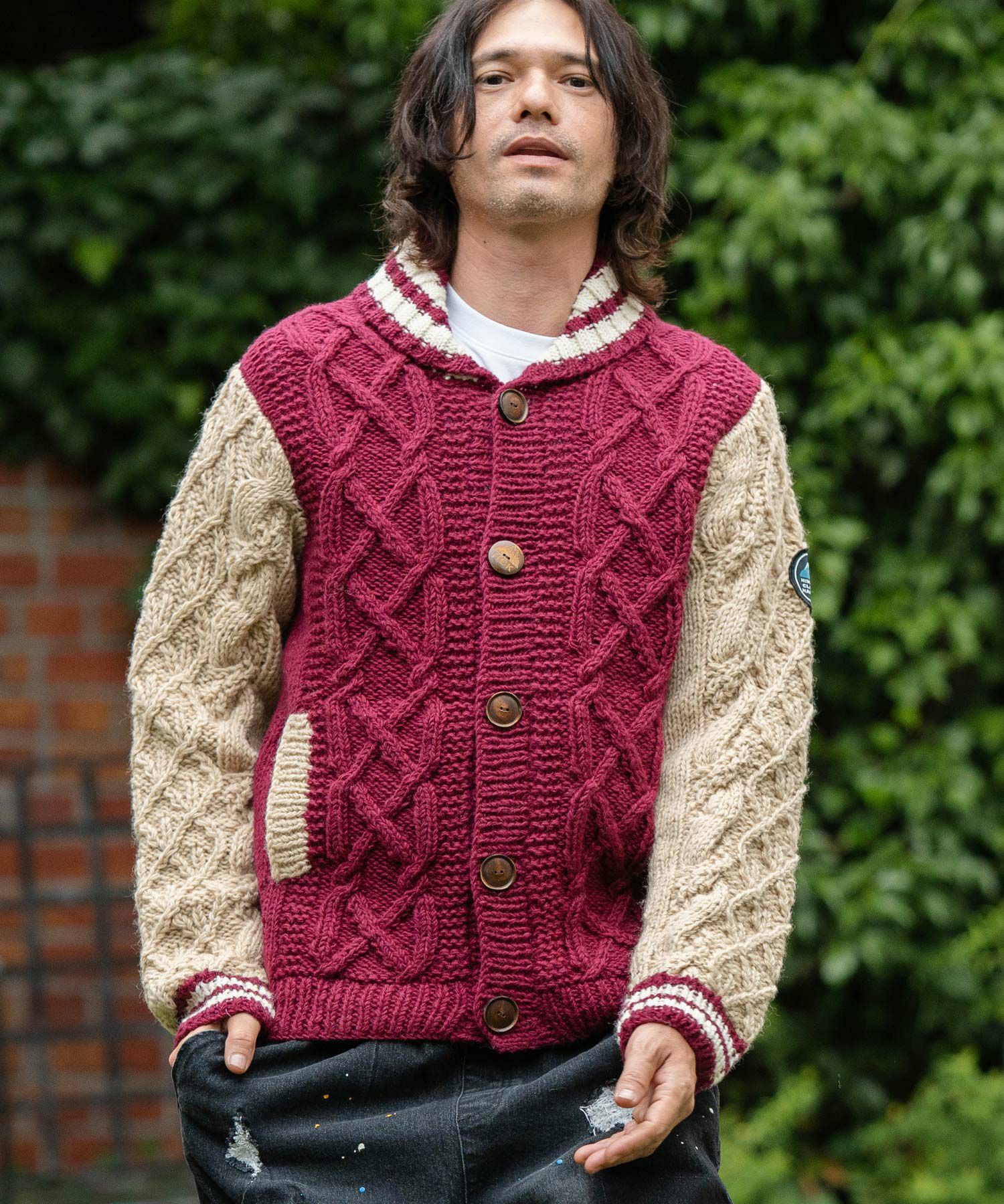CAMBIO(カンビオ)】【HIMALAYAN CLIMBERS HAND-KNIT】手編みスタジャン 