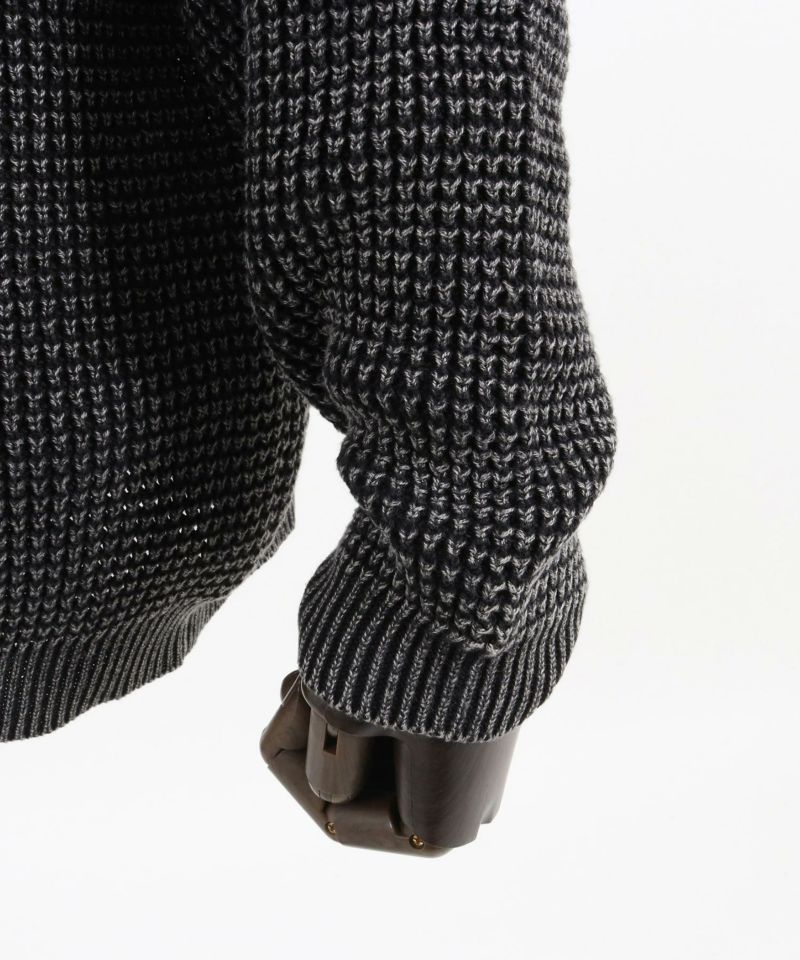ウォーキング・ランニングウェア charbon PIGMENT DYE WAFFLE NO-SLEEVE CAMBIO(カンビオ)】Powder Bleached Waffle Cotton Knit