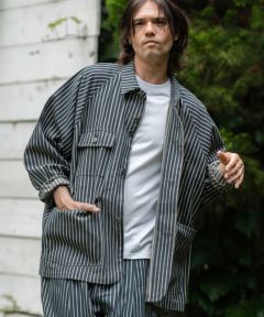 KAPITAL ストライプ デニムジャケット CAMBIO(カンビオ)】ストライプデニムルーズシルエットジャケット