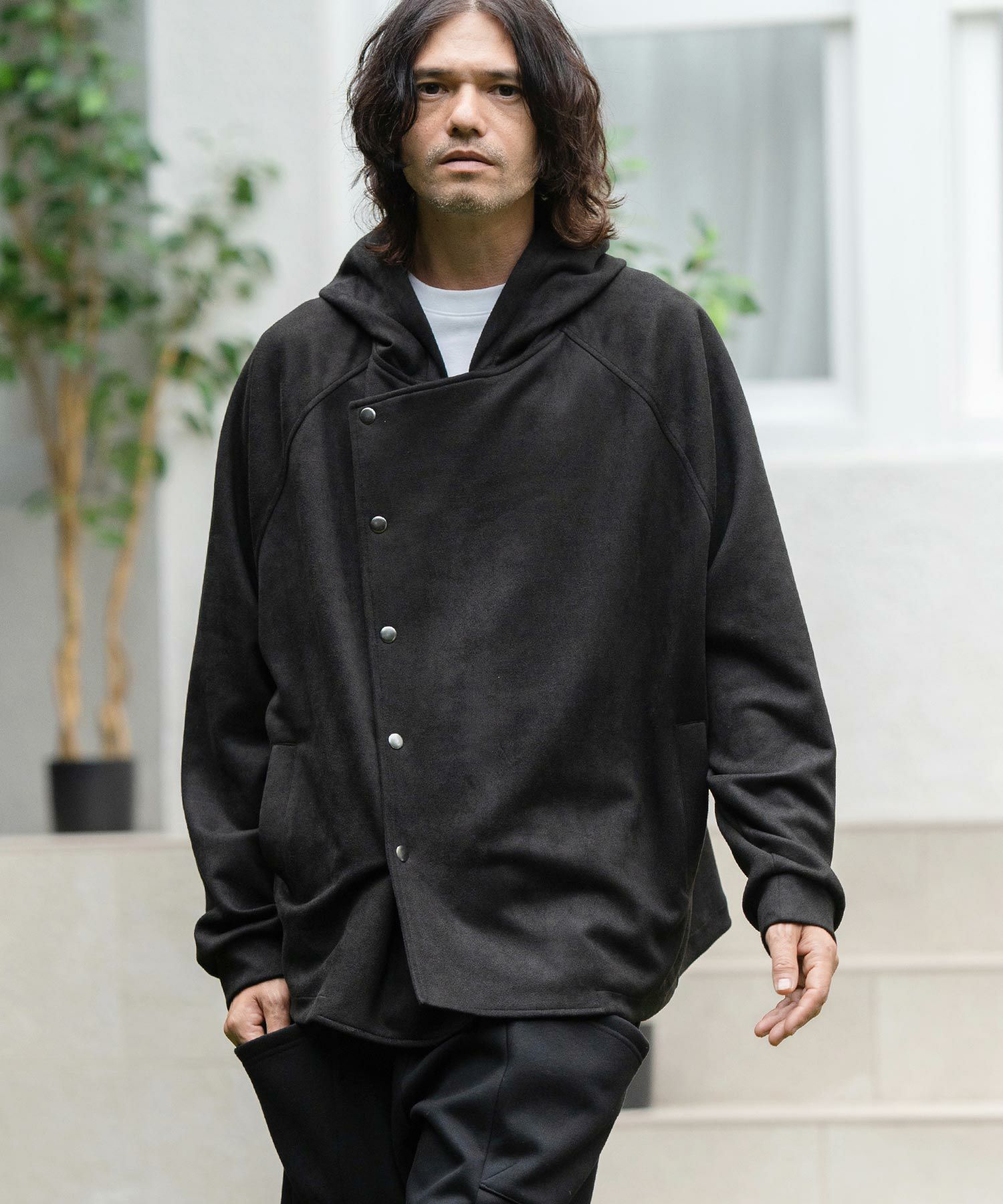 30%OFF【CAMBIO(カンビオ)】ストレッチフェイクスウェードスナップ