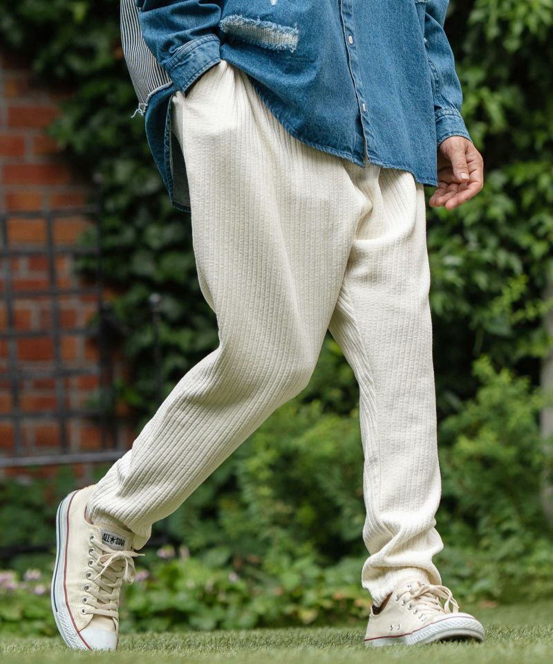 50%OFF【CAMBIO(カンビオ)】Dobby Mole Sarrouel Knit sew Pants