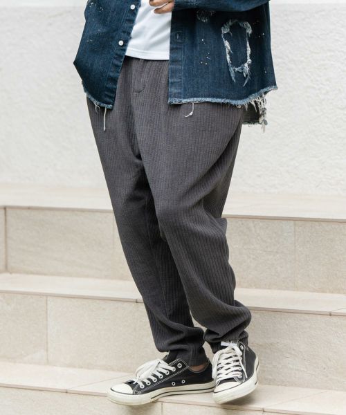 30%OFF【CAMBIO(カンビオ)】Jacquard Cut sew Tapered Pants