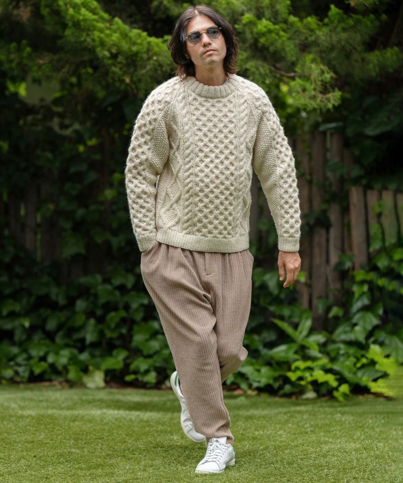 CAMBIO(カンビオ)】Dobby Mole Sarrouel Knit sew Pants
