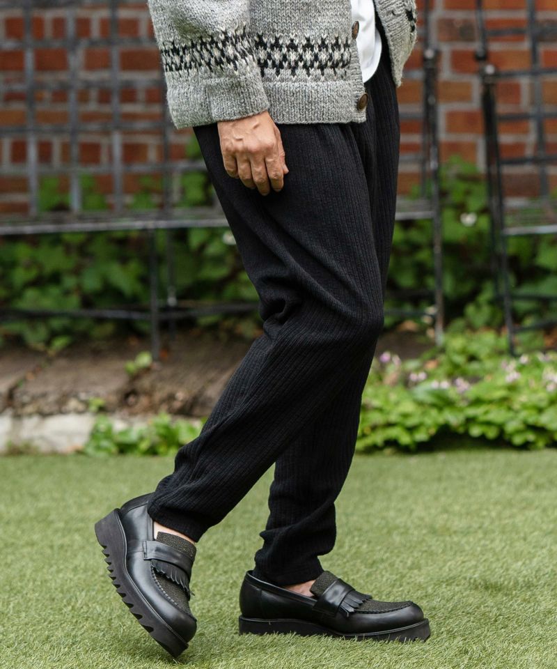 50%OFF【CAMBIO(カンビオ)】Dobby Mole Sarrouel Knit sew Pants