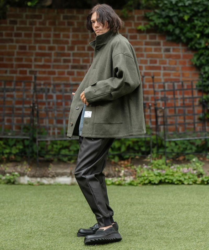 CAMBIO(カンビオ)】Vintage Like Synthetic Leather Rib Pants レザー