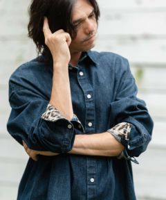 CAMBIO(カンビオ)】Leopard Accent Denim Shirts デニムシャツ