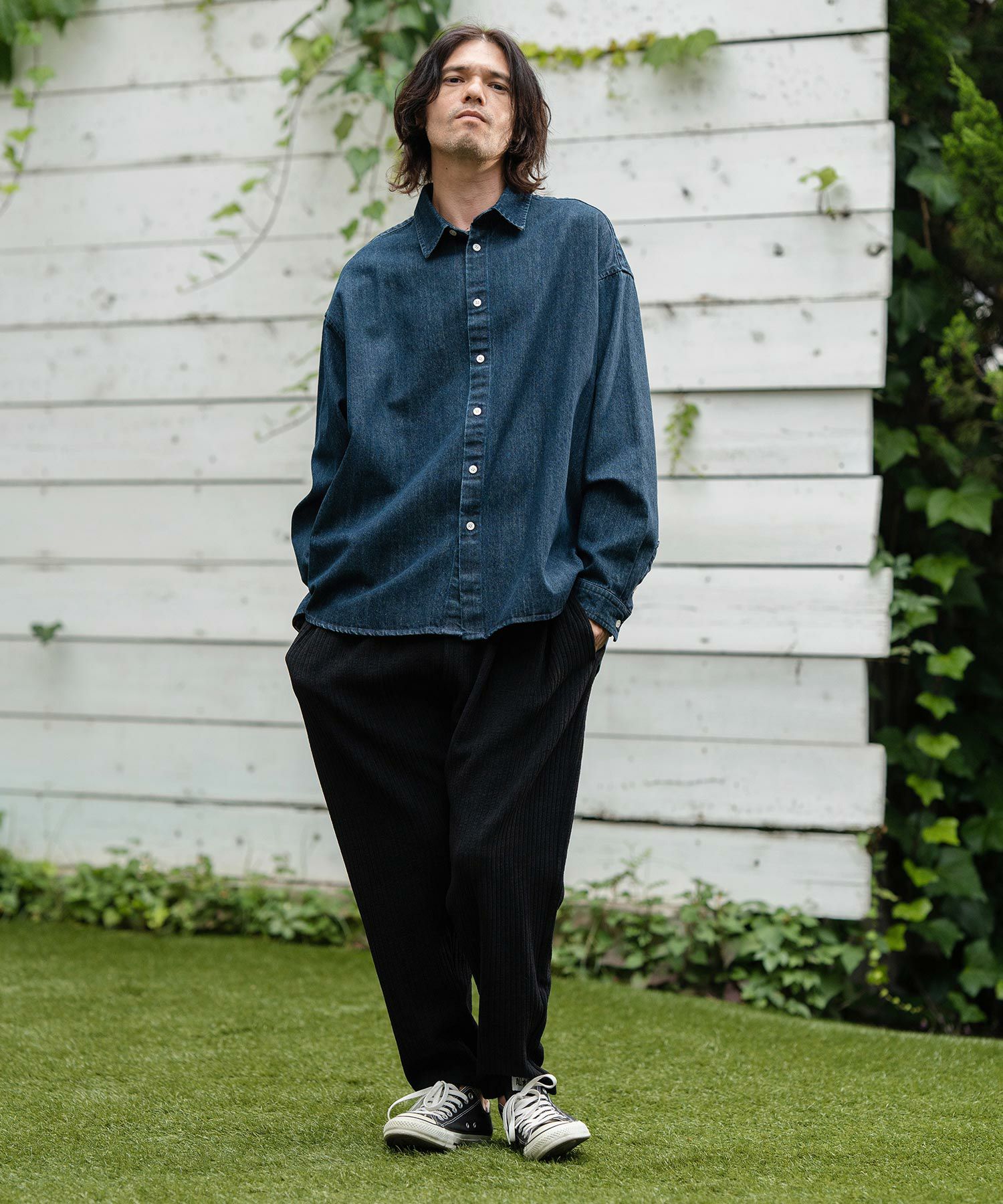 CAMBIO(カンビオ)】Leopard Accent Denim Shirts デニムシャツ(MIU-242 