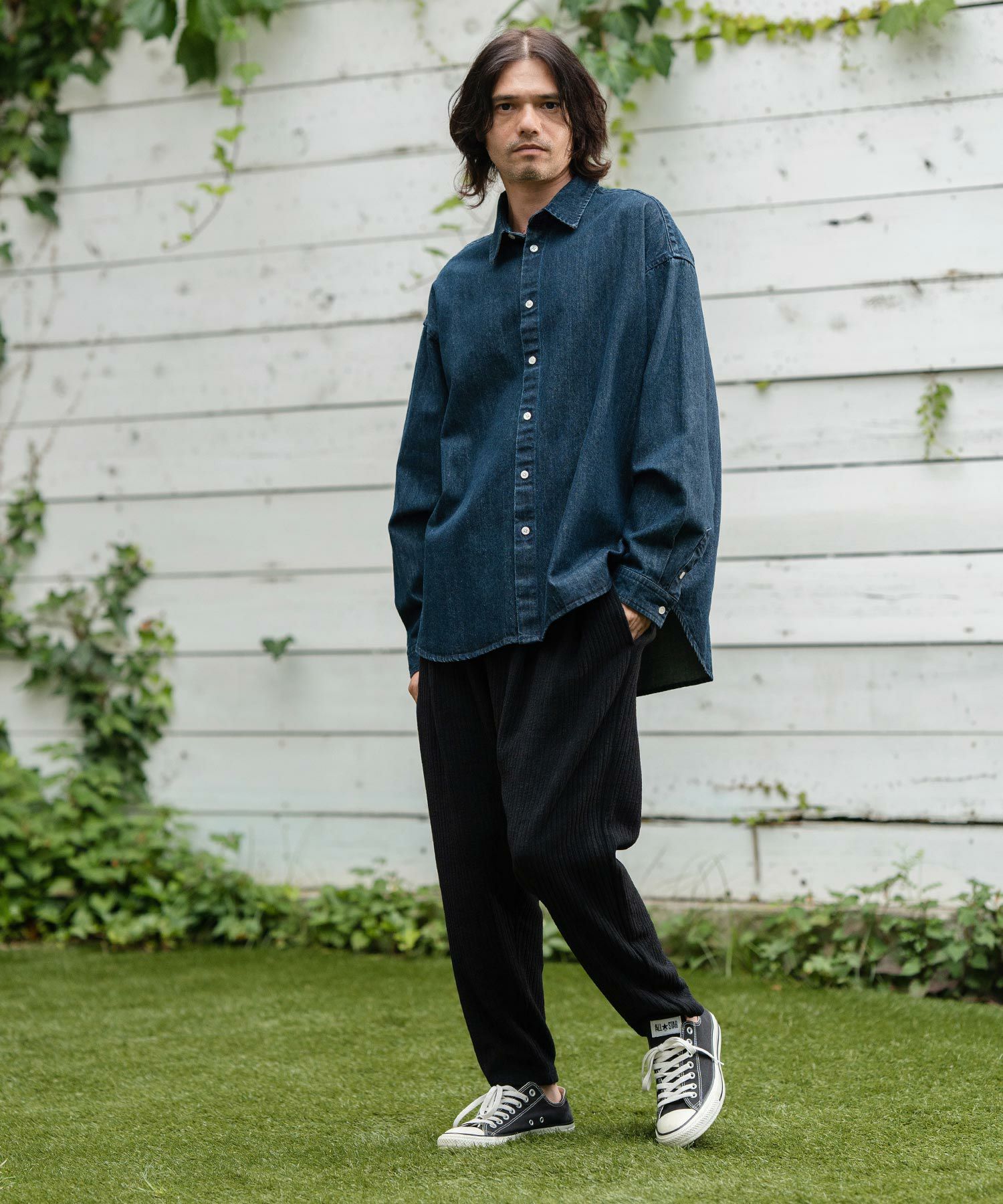 CAMBIO(カンビオ)】Leopard Accent Denim Shirts デニムシャツ(MIU-242 
