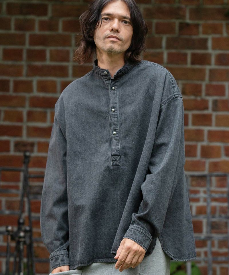 CAMBIO(カンビオ)】Concho Button Band Collar Denim Pullover