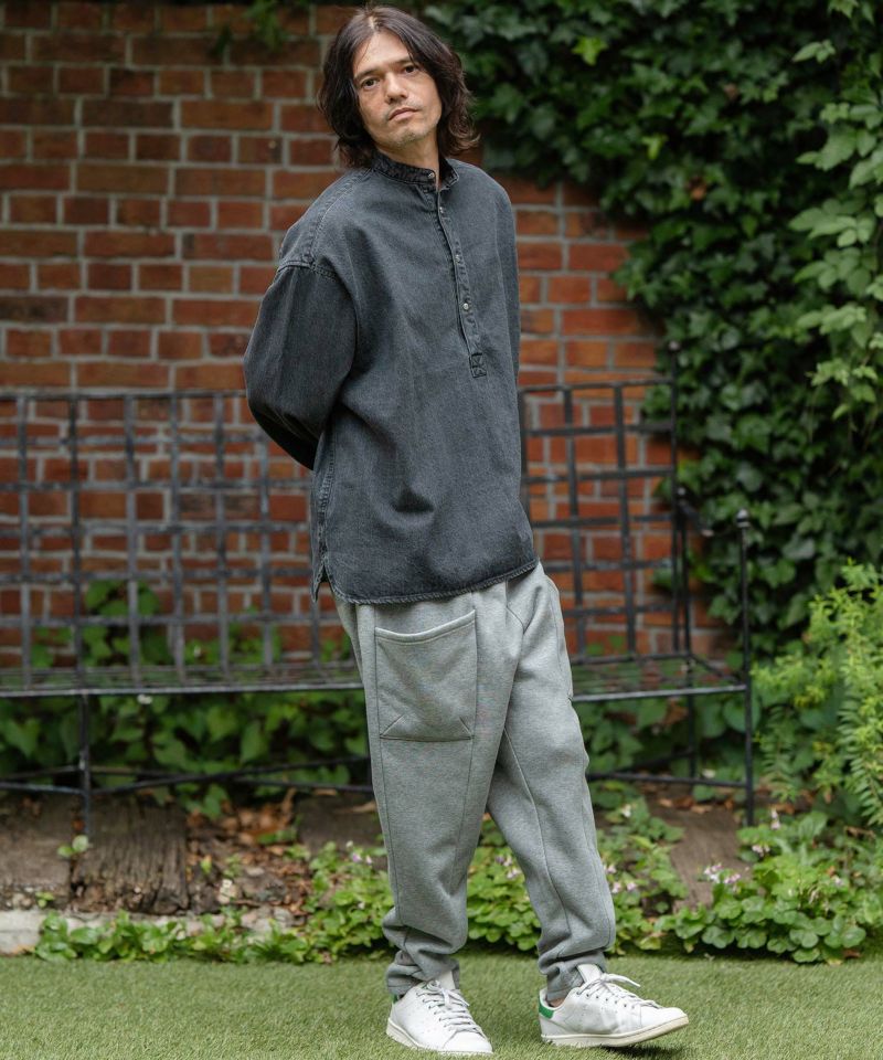 【SO】デニムバンドカラーシャツ　Mサイズ SHIPS ウォッシュド デニム バンドカラーシャツ インディゴ XL