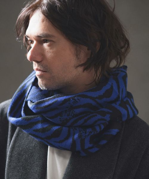 50%OFF【GLIMCLAP(グリムクラップ)】 Zebra jacquard snood ニットスヌード(17-116-gla-ce)