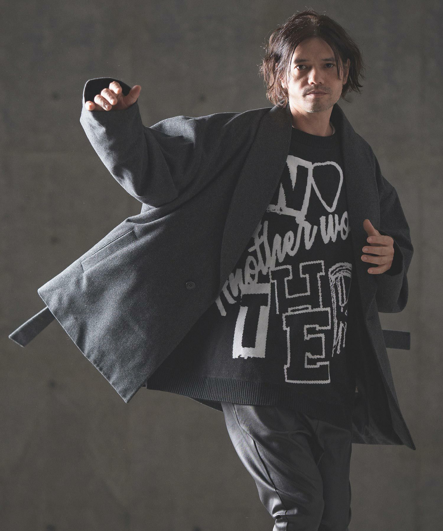 50%OFF【GLIMCLAP(グリムクラップ)】Brushed fabric shawl collar coat