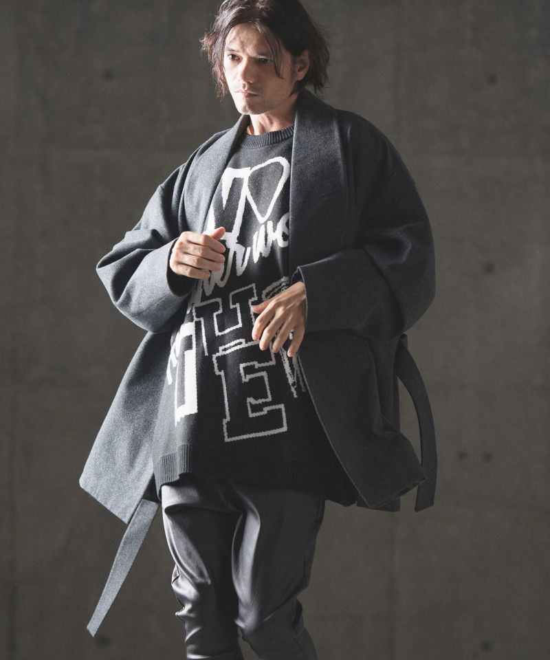 50%OFF【GLIMCLAP(グリムクラップ)】Brushed fabric shawl collar coat