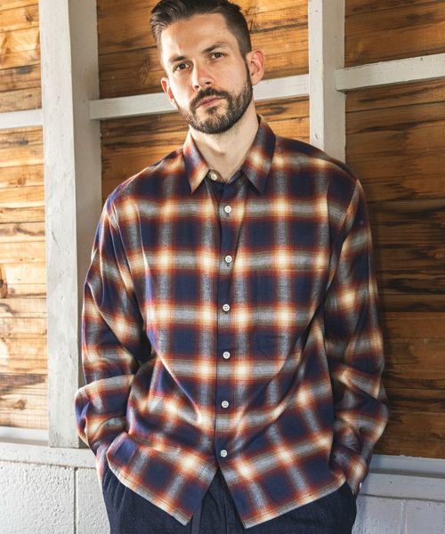 TMT(ティーエムティー)】RAYON TWILL OMBRE CHECK SHIRTS チェックシャツ(TSHS1906) | CAMBIO カンビオ