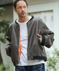 CAMBIO(カンビオ)】Washable Synthetic Leather Padded Blouson MA-1