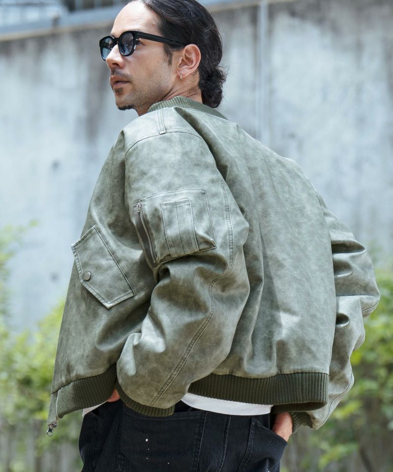 CAMBIO(カンビオ)】Washable Synthetic Leather Padded Blouson