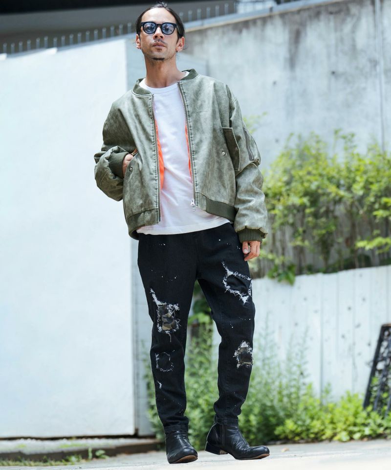 CAMBIO(カンビオ)】Washable Synthetic Leather Padded Blouson