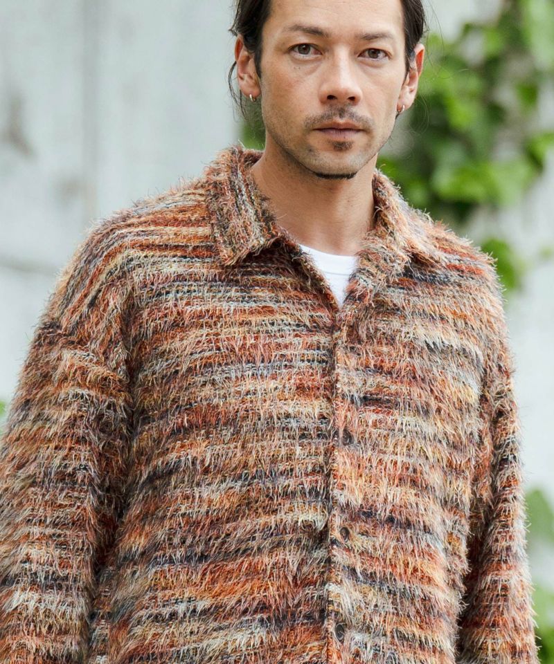 CAMBIO(カンビオ)】Multicolor Mohair Like Shadow Stripe Knit