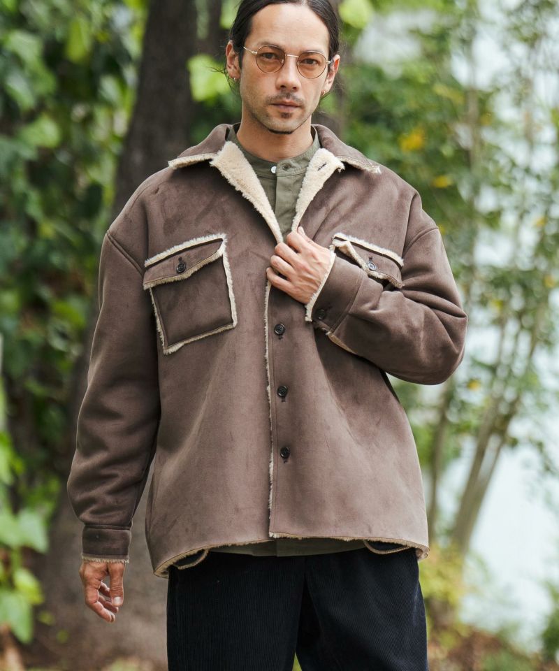 50%OFF【CAMBIO(カンビオ)】フェイクスウェード裏エコファーブルゾン