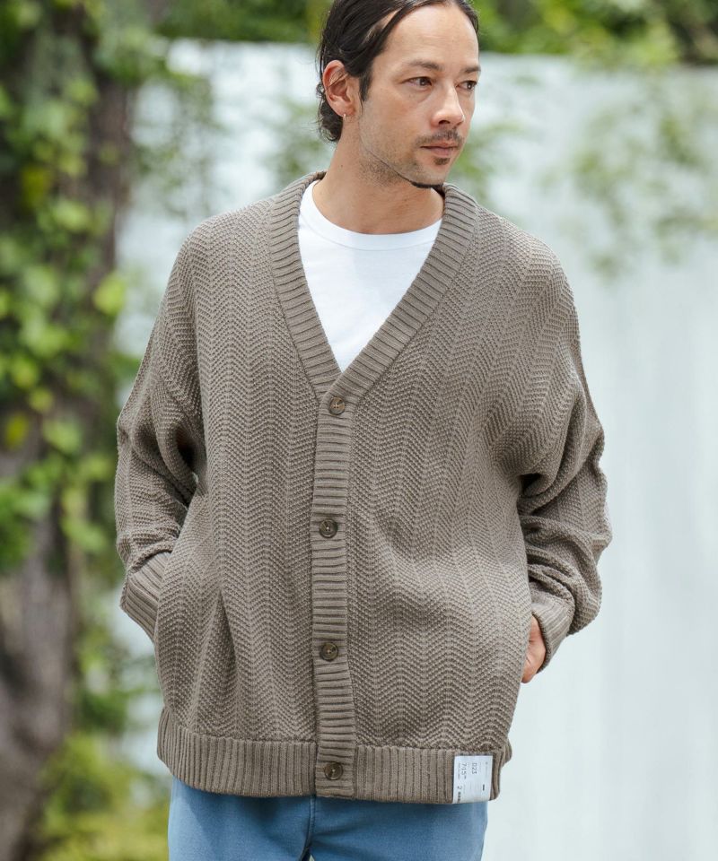 CAMBIO(カンビオ)】Stripe Jacquard Knit Cardigan ニット