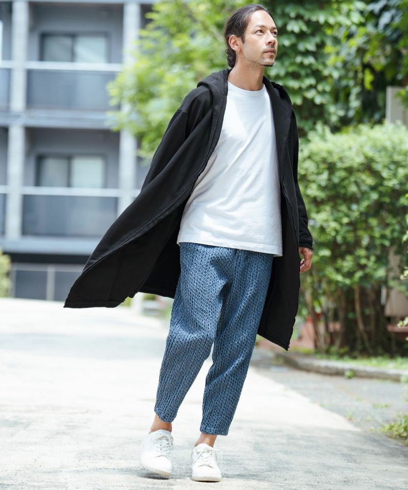 CAMBIO(カンビオ)】裏毛カットオフフーデッドロングカーディガン