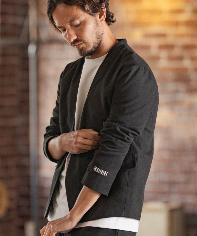 felkodノーカラージャケット felkod(フィルコッド)】Wool Blend No Collar Jacket ノーカラー