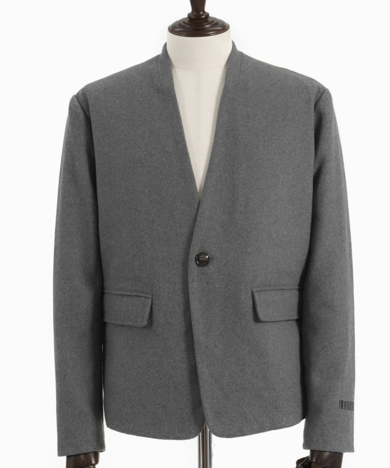 felkodノーカラージャケット felkod(フィルコッド)】Wool Blend No Collar Jacket ノーカラー