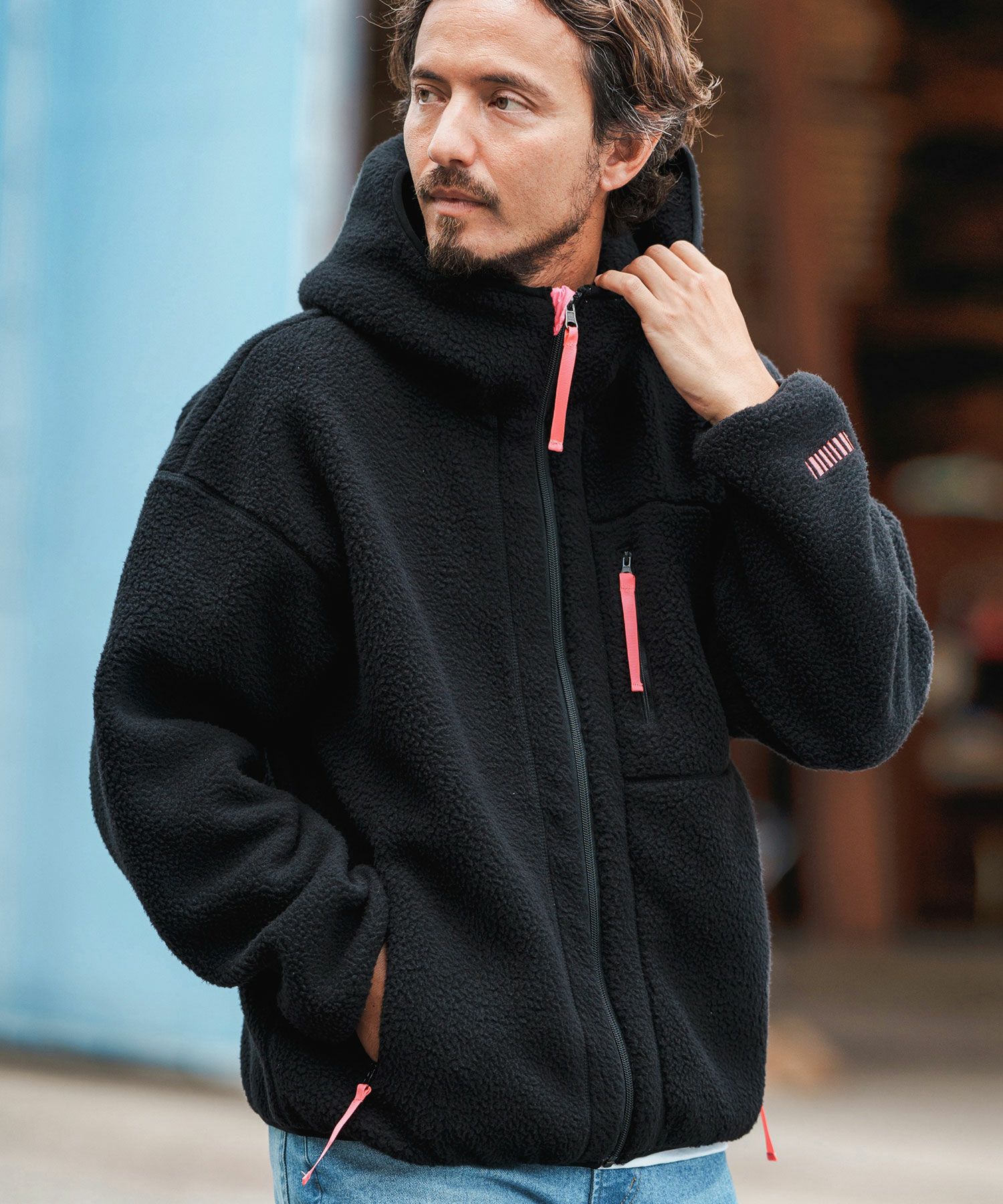 Lサイズ FEELS. BOA FLEECE ZIP JACKET 冷たく NAVY