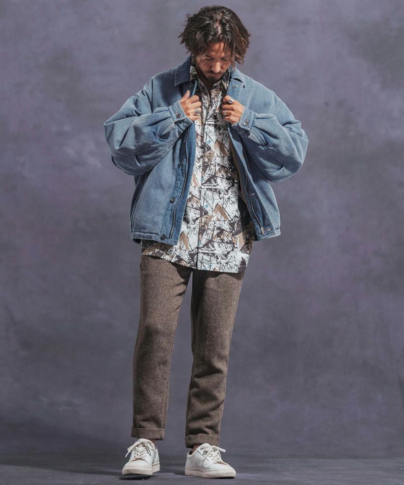 Jih Nunc(ジーヌンク)】ユーズド加工ルーズシルエットデニムブルゾン