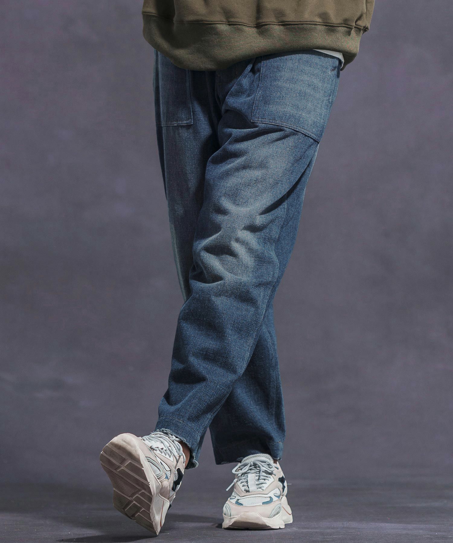 30%OFF【Jih Nunc(ジーヌンク)】ユーズド加工ベイカーデニムパンツ(JIH