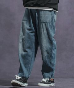 CAMBIO　Jih Nunc(ジーヌンク)　新品・未使用 Jih Nunc(ジーヌンク)】ユーズド加工ベイカーデニムパンツ(JIH